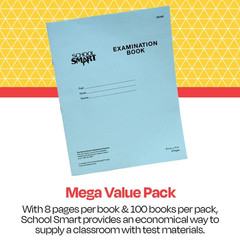 Examination Blue Book with 8 Pages, 8-1/2 X 11 Inches, Pack of 100 Books