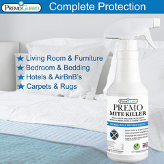 Premo Guard Natural Mite Spray – 16 Oz Bottle – Plant Based Treatment for Dust,