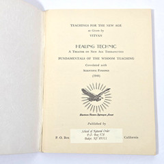Rare 1946 Vitvan HEALING TECHNIC 1st Edition Denver Printing Gnostic Occult Vtg
