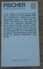 TERPENTIN ON THE ROCKS: DER AMERIKANISCHEN ALTERNATIVPRESS Bukowski etc FTV 1981