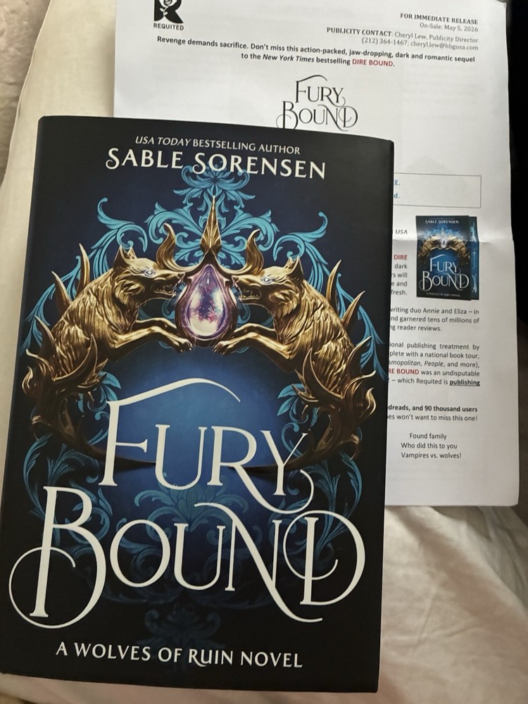 Fury Bound by Sable Sorensen Hardcover Wolves of Ruin Fantasy Romance Novel