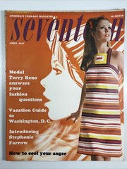 SEVENTEEN magazine April 1967-Fashion makeup hair Mod Cover: Terry Reno