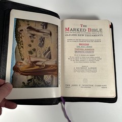 1928 The Marked Holy Bible Self Pronouncing Winston International Leather Gilt