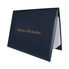 Navy Blue Imprinted Diploma Cover for 8.5″ x 11″ diploma