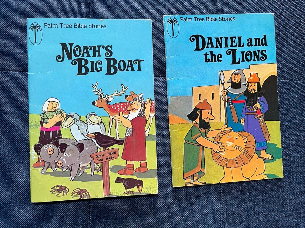 Palm Tree Bible Stories LOT RARE 1980s: Noah’s Big Boat and Daniel And The Lions