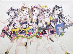 BanG Dream! Poppin’Party Original Illustration Board 12.9×9.5in Canvas Art