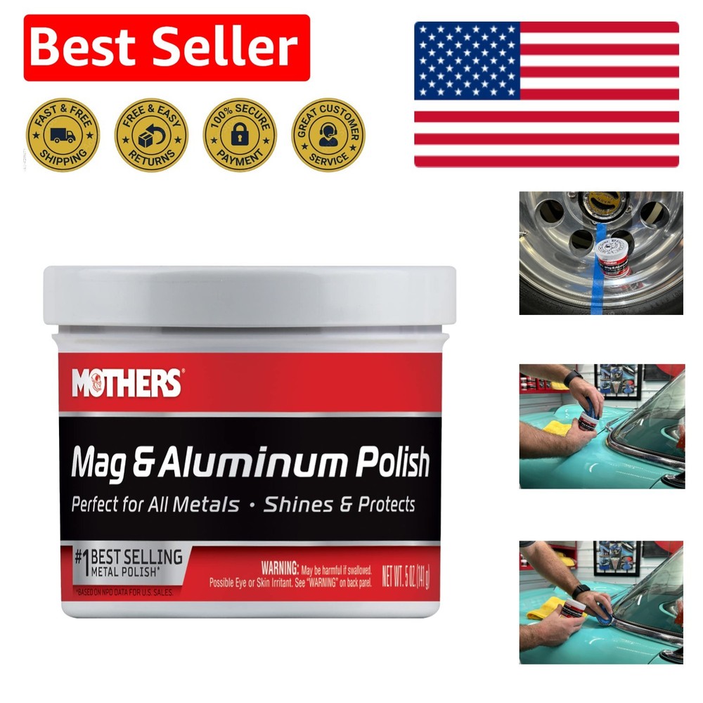 Mag & Aluminum Polish, 5 oz. — Brilliant Shine, Easy to Use, For All Uncoated…