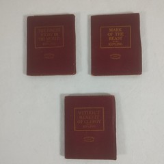 Antique 1920’s Lot of 3 Little Leather Library Miniature Books Rudyard Kipling