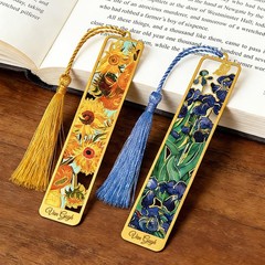 Kinsound Metal Bookmarks with Tassel, Golden Van Gogh 4.25″ x 0.86″, Gold