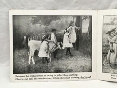 Adorable Antique Children’s Book COUNTRY PLAYMATES Great Color Images 12.25×9.75