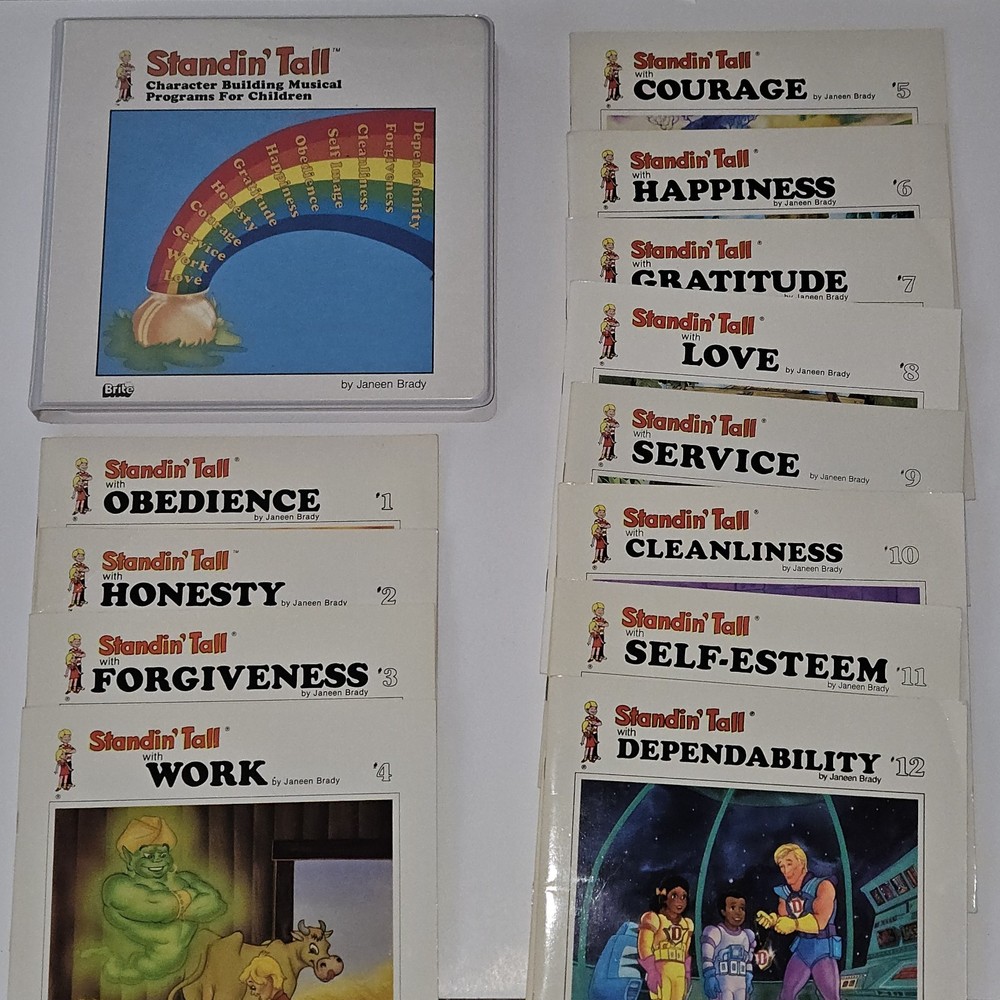 VTG 12 Standin Tall Paperback Book Audio Cassette Lot Complete Set Janeen Brady