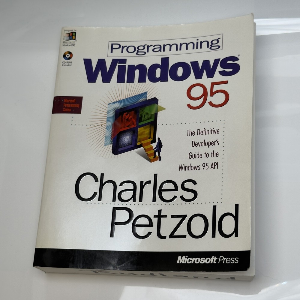 Vintage Programming Windows 95 Charles Petzold Microsoft Press Softcover Book CD