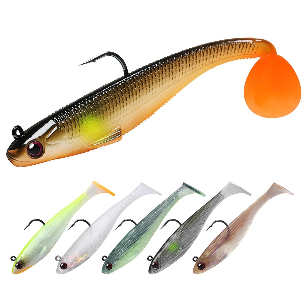 TRUSCEND Shadtale Easy Catch Soft Fishing Lures with 3.5in (9cm), 3.5″,0.45oz