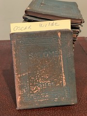 RARE Lot 18 Antique Green Little Leather Library Book 1920 Kipling Wilde Thoreau