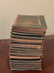 RARE Lot 18 Antique Green Little Leather Library Book 1920 Kipling Wilde Thoreau