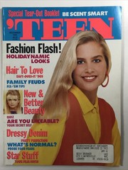 TEEN magazine December 1990-Fashion makeup hair Molly Brenner