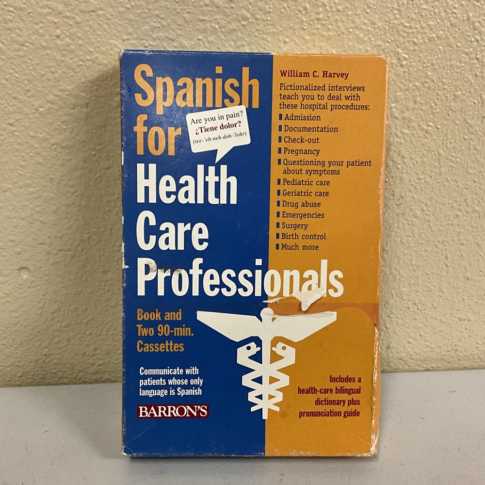 Spanish for Healthcare Professionals with Cassette – Paperback – GOOD