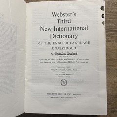 Webster’s Thrid New International Dictionary 1993 Unabridged Large Hardcover