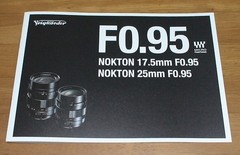 Catalog Voigtlander Nokton 17.5mm F095 25mm F095 Camera Lens Japan Ship