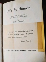 LET’S BE HUMAN 1947 BOOK GIFTED BY HENRY FORD II FORD MEMORABILIA COLLECTIBLE