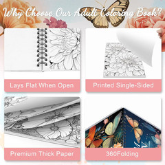 Adult Coloring Book for Women, Coloring Books for Adults Relaxation, Spiral Boun
