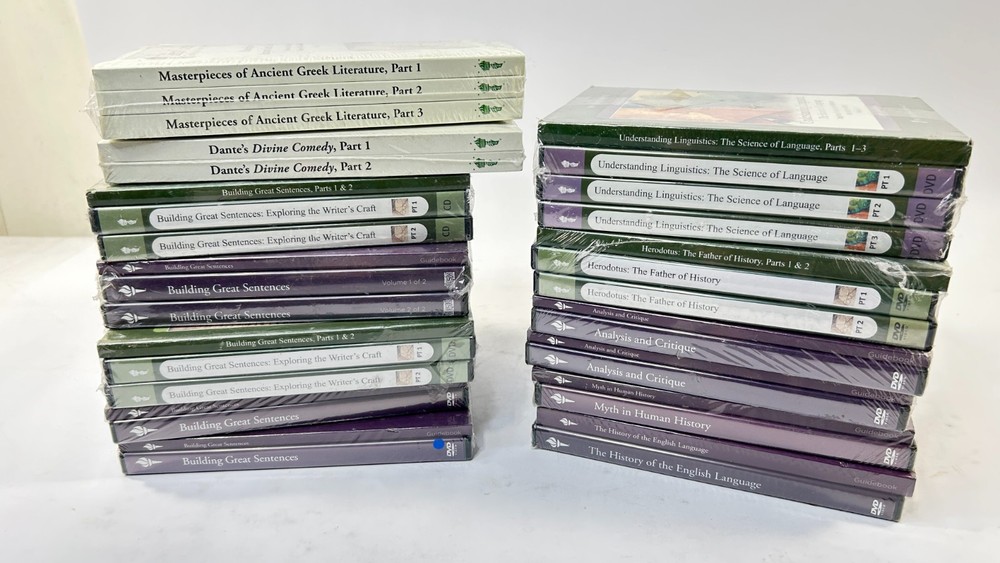 Lot of 13 Great Courses: Literature & Language, Courses & Transcripts – Sealed