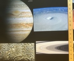 Collaging Lot of 30 Single Book Pages Celestial Space Planets Collage Astronomy