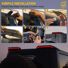 High Mount LED Brake Lights with Turn Signal/Reverse/Brake Light Compatible with