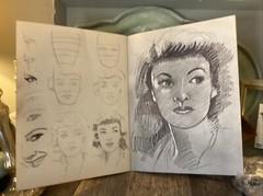 VINTAGE HEADS FROM LIFE BOOK CHARCOAL CRAYON PENCIL Prints For Framing W. Foster