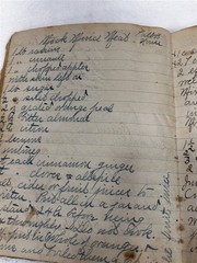 antique cookbook hand written recipes 7 x 8.5 note book sewn pages original 1916
