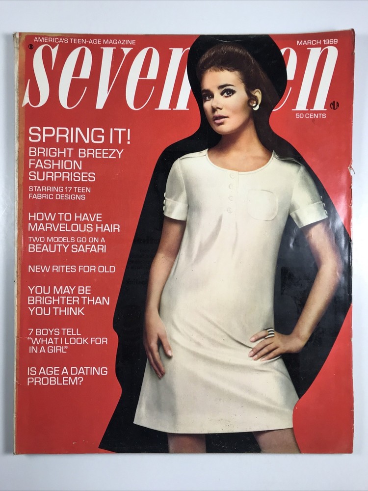 SEVENTEEN magazine March 1969-Fashion makeup hair Cover: Colleen Corby