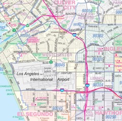 Greater Los Angeles Detailed Region Wall Map (44″x67″) w/Zip Codes