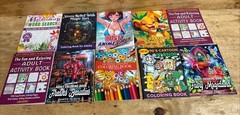 Lot of 10 RANDOM ADULT COLORING & ACTIVITY BOOKS Summer Cute Spooky Comfy Cozy