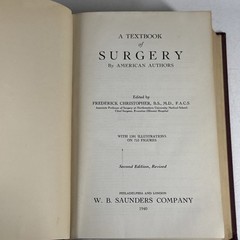 Textbook of Surgery 1940 Christopher Medical Decorative Hardcover 2nd Edition