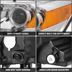 BRYGHT Headlight Assembly Replacement for 2008-2012 Honda Accord Coupe 2-Door OE