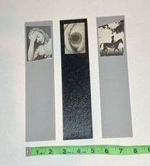 3 handmade vintage medical textbook cutout bookmarks, 2.5 in x 9 in