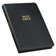 KJV Large Print Thinline Bible Black Zipper Indexed BRAND NEW in Shrink Wrap!!!