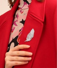 Rhinestone Feather Brooches Pin for Women Men Fashion 65mm x 25mm, Blue,Clear