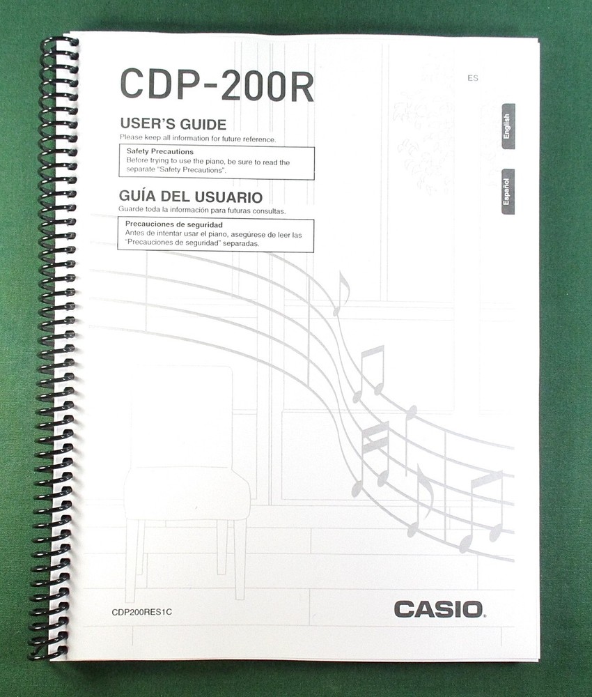 Casio CDP-200R Instruction Manual: 78 Pages Coil Bound & Clear Covers!