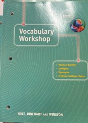 Vocabulary Workshop by Rinehart and Winston Staff Holt (2000, Trade Paperback)