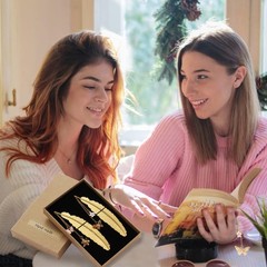 2 Pieces Gold Feather Bookmark, SoyKay Metal Bookmarks 4.5in x 0.9in,