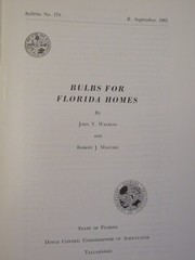 BULBS FOR FLORIDA HOMES by John Watkins 1962 Department of Agriculture 56 pages