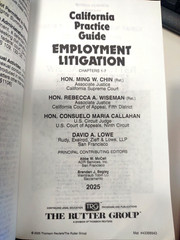 2025 Rutter California Practice Guide Employment Litigation Thomson Reuters NEW