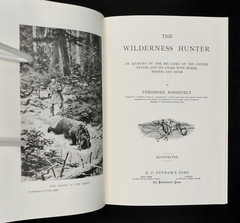 THE WILDERNESS HUNTER by ROOSEVELT 1999 LEATHER HC NF, FACS OF 1893 ED, ILLUST