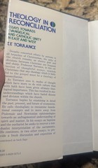 1st Ed THEOLOGY IN RECONCILIATION Thomas F. Torrance 1975 Erdmans DJ