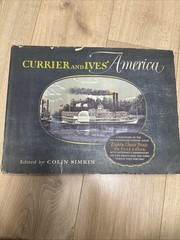 Antique Book ‘Currier and Ives America’ XL Piece, 1952, 80 Color Prints