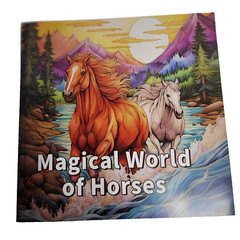 Magical World of Horses 8″x8″ Paperback Coloring Book w/ 20 Pages of 40 Images