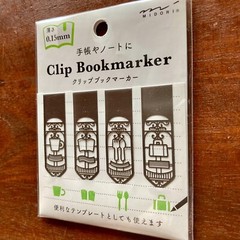 MIDORI Bookmarker Clip Life Pattern Template 4pcs Stainless steel 1.6×0.5in