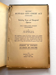Dennis’ Buffalo NY City Court Act, annotated 1940 Leo Winer Hardcover 550+ pages