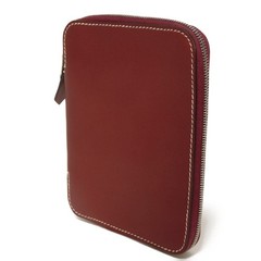 HERMES Agenda Zip Notebook cover Smooth Leather Bordeaux Card Case Zip Aro…